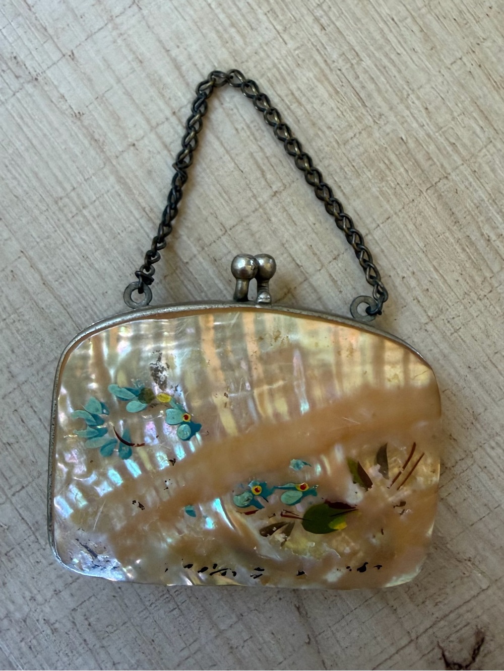 Antique Mother of Pearl Shell Mini Coin Purse Victorian